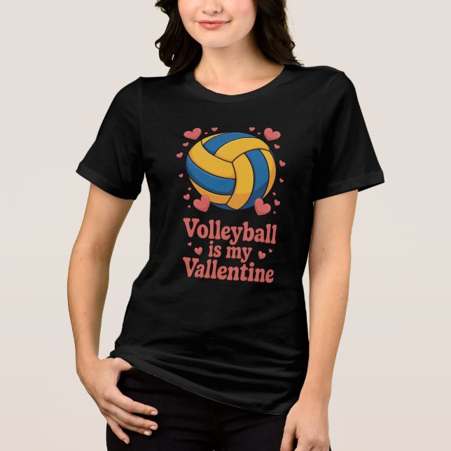 Volleyboll Alla hjärtans dag T-shirt Design (Framsida)