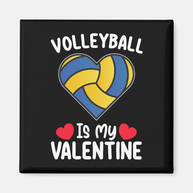 Volleyboll Är Min Alla Hjärtans Dag Sport Magnet (Framsidan)