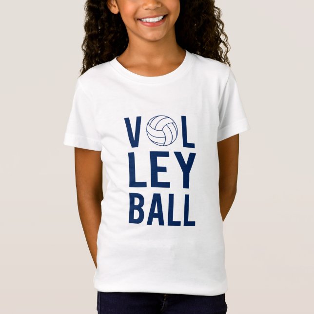 Volleyboll Barn Unisex T-Shirt (blå) (Framsida)