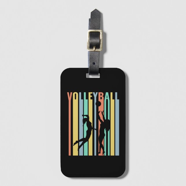 Volleyboll  Beachvolleyboll Retro Bagagebricka (Framsida vertikal)