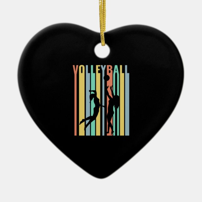 Volleyboll  Beachvolleyboll Retro Julgransprydnad Keramik (Framsidan)