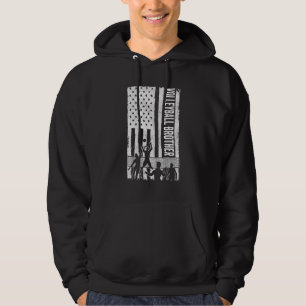Volleyboll Bror USA Flagga Volleyboll Lag Fan Fa Hoodie