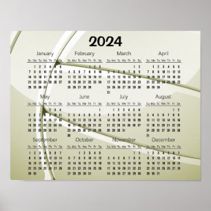 Volleyboll Design 2024 Kalender Affisch