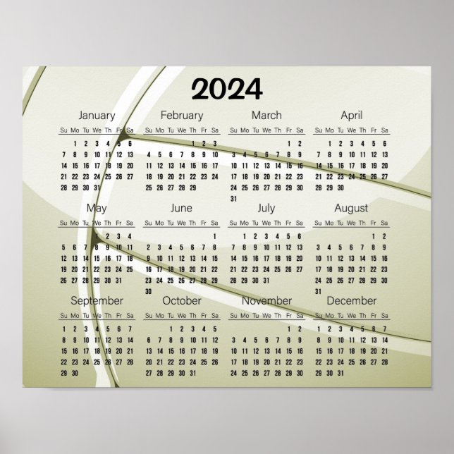 Volleyboll Design 2024 Kalender Affisch (Framsidan)