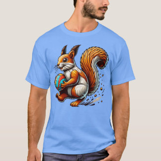 Volleyboll Ekorre Djurälskare Design familj T Shirt
