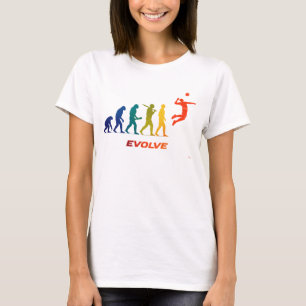Volleyboll Evolution Silhuett Spike Design T Shirt