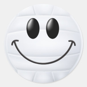 Volleyboll Face.png Runt Klistermärke