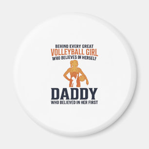 Volleyboll Flicka Pappa Vintage Gravyr Tröja Desi Magnet