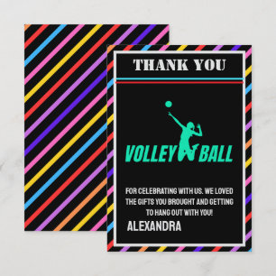 Volleyboll Födelsedagsfest, Volleyboll Flicka Spel Tack Kort