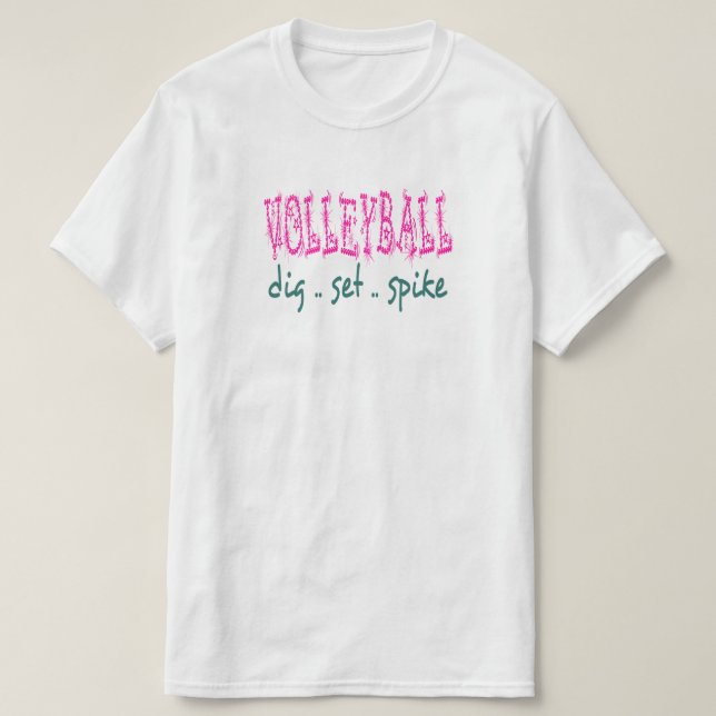 Volleyboll Gräv Upprätta Smash (rosa/grön) Tröja (Design framsida)