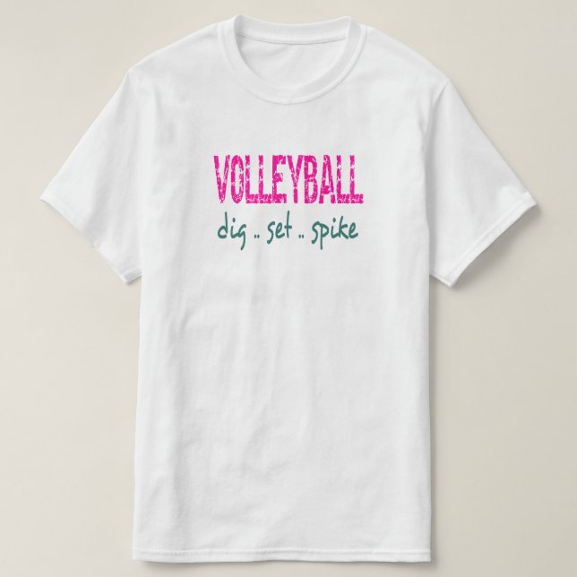 Volleyboll Gräv Upprätta Smash Tee Shirt (Design framsida)