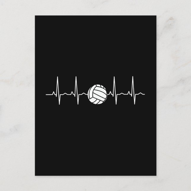 Volleyboll Hjärtklappning Vykort (Framsida)