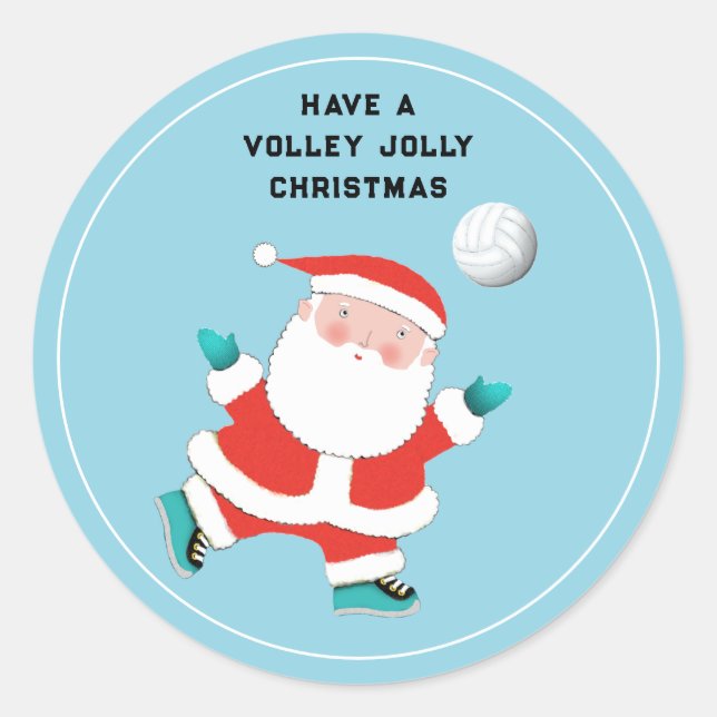 Volleyboll Holiday  Runt Klistermärke (Framsida)