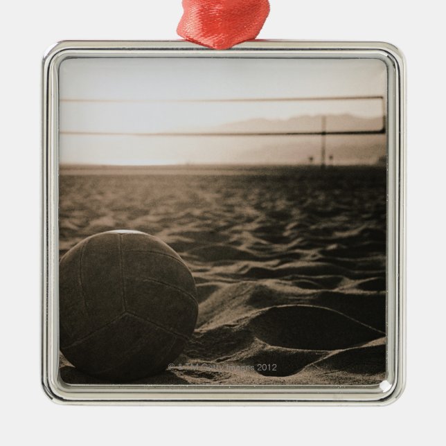 Volleyboll i sanden julgransprydnad metall (Framsidan)