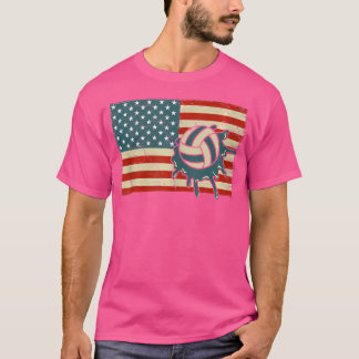 Volleyboll i USA flagga och Bassäng i Vatten sport T Shirt