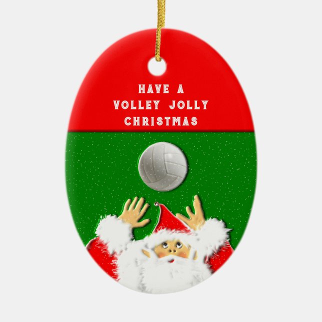 Volleyboll jul julgransprydnad keramik (Framsidan)