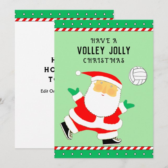 Volleyboll jul julkort (Fram/baksida)
