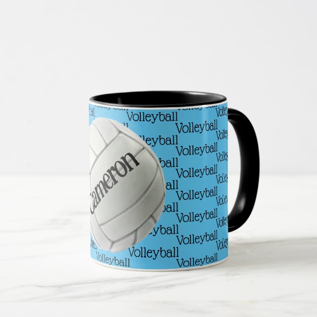 Volleyboll Kakeltext Design Kaffemug Mugg (Framsida höger)