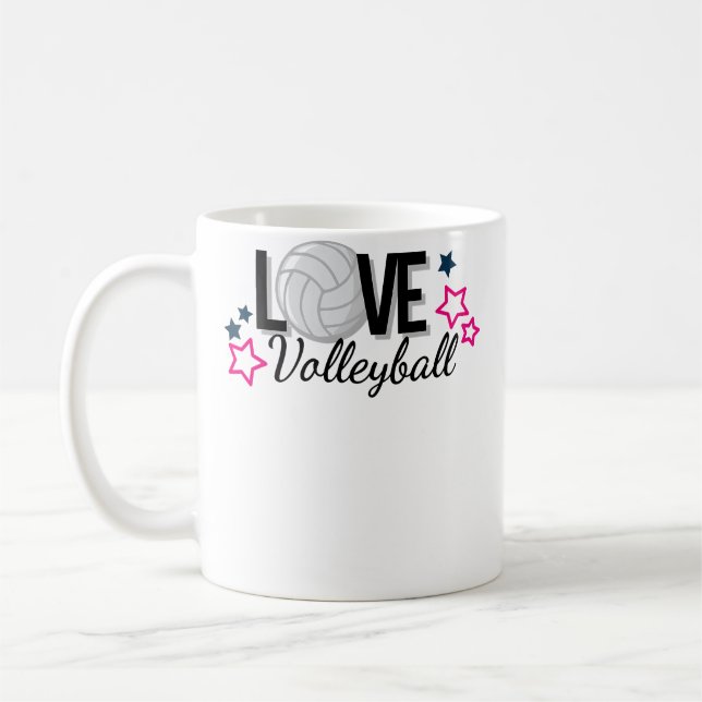 Volleyboll Kärlek Volleyboll Volleyboll Kaffemugg (Vänster)