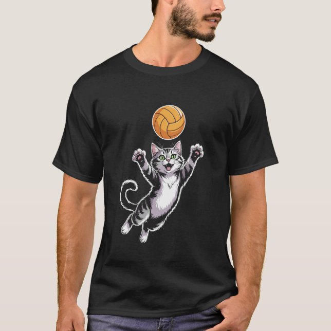 Volleyboll Katt Spike T-Shirt 1 (Framsida)