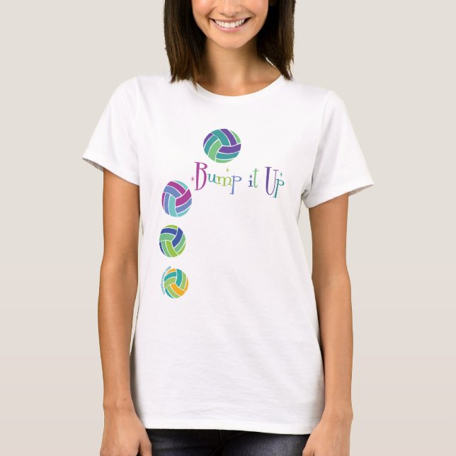 Volleyboll: Knuffa till den upp! T-tröja T-shirt (Framsida)