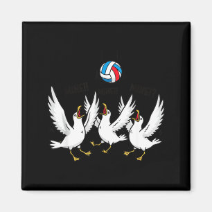 Volleyboll Måsar Roliga Strand T-Shirt Magnet