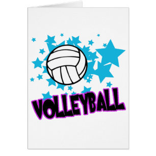 Volleyboll med stjärnor hälsningskort