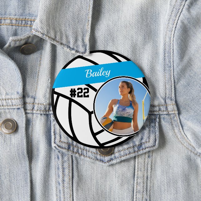 Volleyboll Namn på pin Jerseynummer Foto Knapp (In Situ)