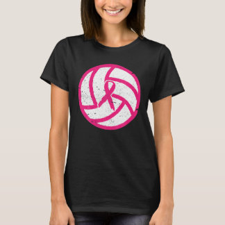 Volleyboll Rosa Band Bröstcancer Medvetenhet T Shirt