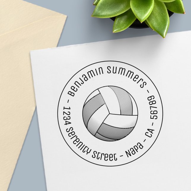 Volleyboll Rund Adress Självfärgande Stämpel (Skapare uppladdad)