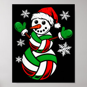Volleyboll Santa Hatt Snömannen Julen Rolig Volley Poster