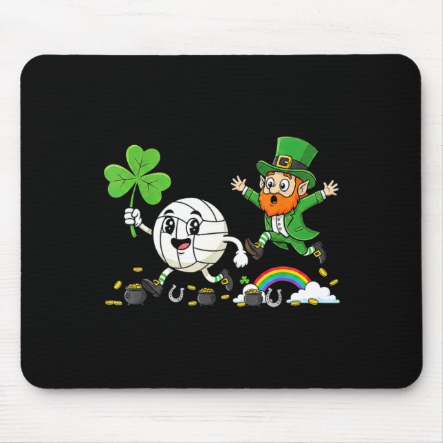 Volleyboll shamrock klöver st patricks dag damer musmatta (Framsidan)