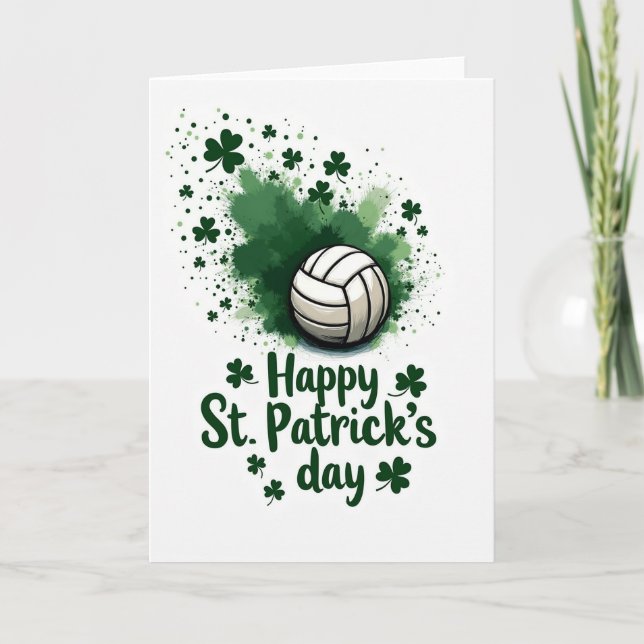 Volleyboll St Patricks Day-kort Kort (Framsida)
