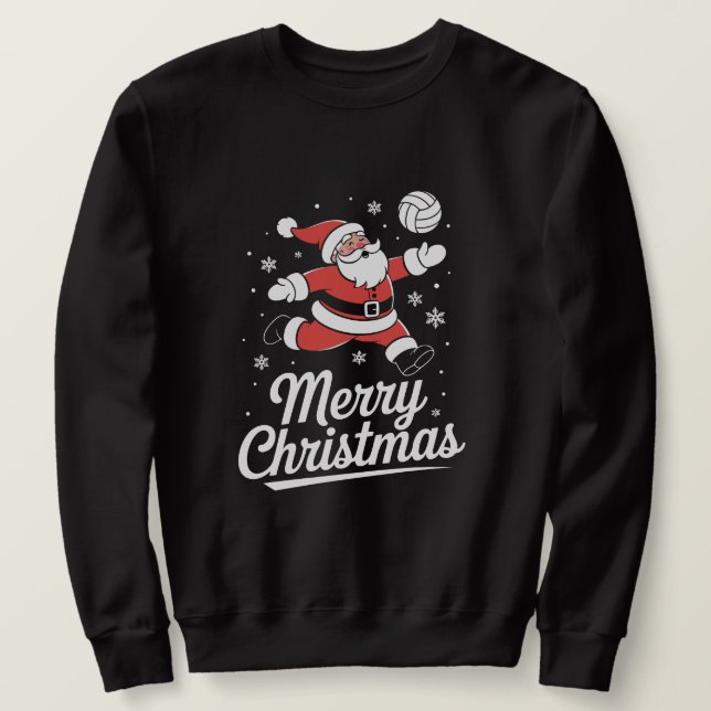 Volleyboll Tomte "God Jul" Lång Ärmad Tröja (Design framsida)