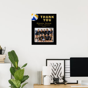 Volleyboll Tränare Spelar Namn Foto Tack Kort Poster