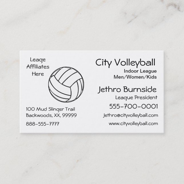Volleyboll Visitkort (Framsida)