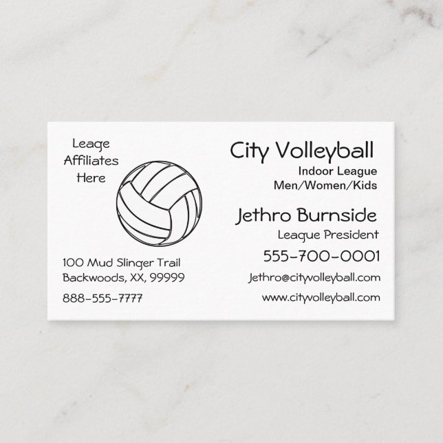 Volleyboll Visitkort (Framsida)