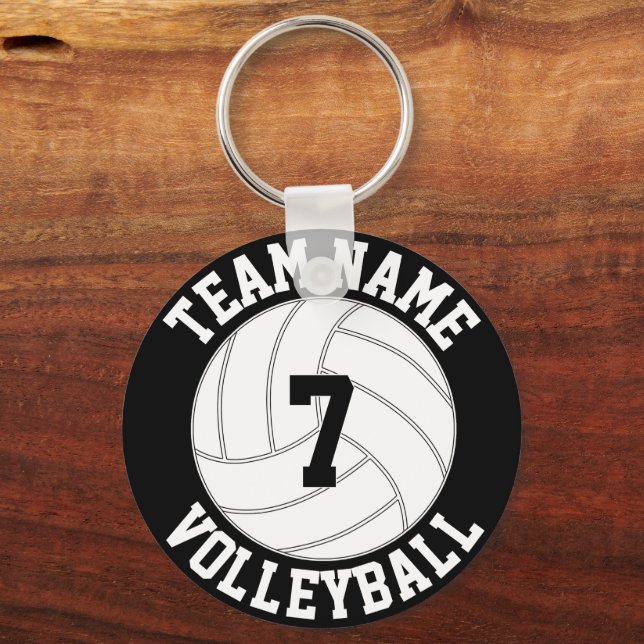 Volleybollag Namn, Färg och Spelar Nummer Nyckelring (Framsida)