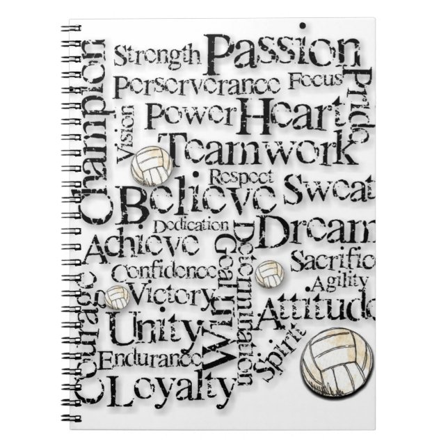 Volleybollanteckningsbok Anteckningsbok Med Spiral (Framsidan)