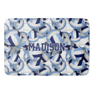 Volleybollar mönster w net bkgrd navy lt blue badrumsmatta