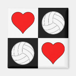 Volleybollar och Hearts Mönster Decorative Magnet