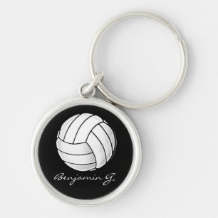 Volleybollfläkt Rund Silverfärgad Nyckelring
