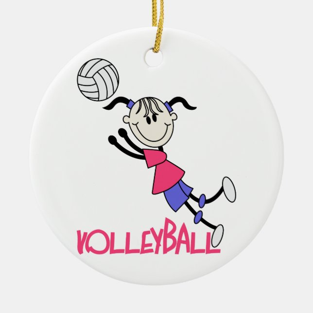 Volleybollflicka Julgransprydnad Keramik (Framsidan)