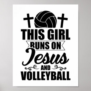 Volleybollflickor Sportgåvor från Jesus Tränare Poster