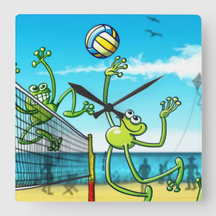 Volleybollgroda Fyrkantig Klocka