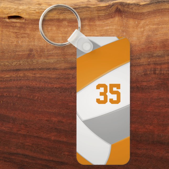volleybolllag sport idrottsman namn orange grått nyckelring (Framsida)