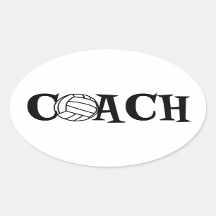 Volleybolllagledare Ovalt Klistermärke
