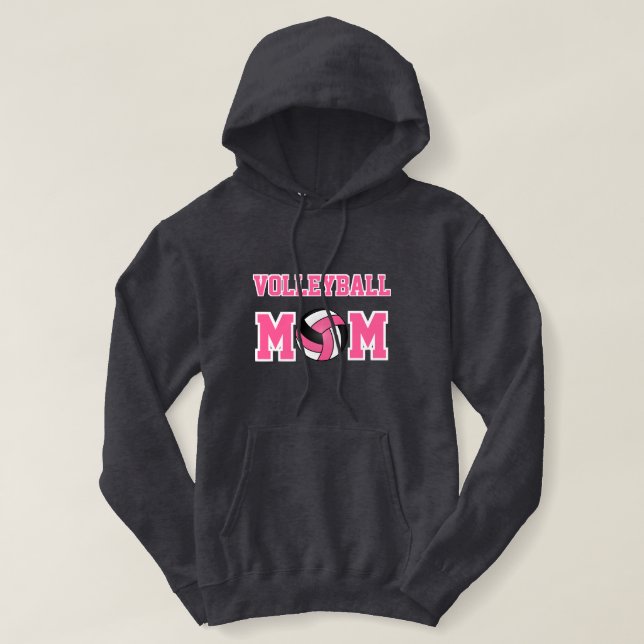 Volleybollmamma - rosa, vit och svart tee shirt (Design framsida)