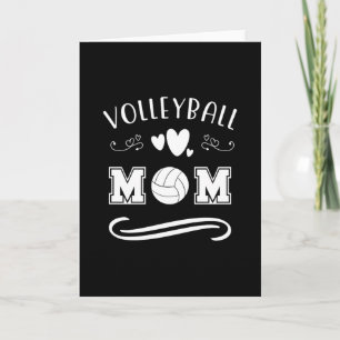 Volleybollmamma svart och vit typsnitts text kort