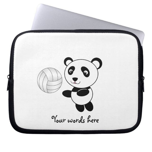 Volleybollpanda Laptop Sleeve (Framsidan)